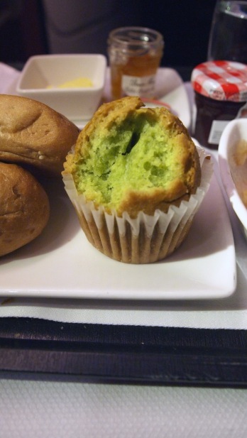 Green Tea Muffin, part of Cathay Pacific's Business Class breakfast